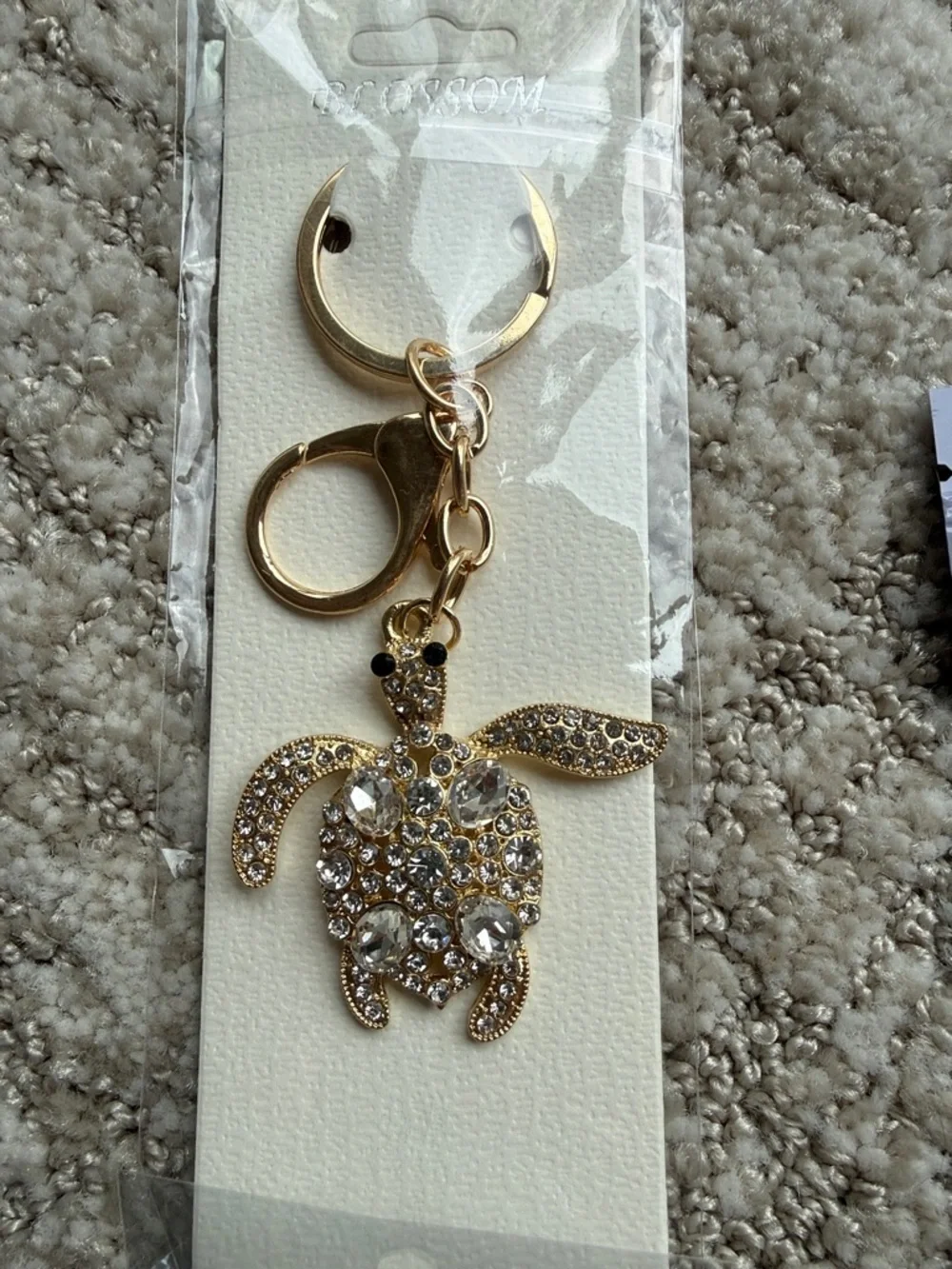 Gold Crystal Turtle Keychain - - Picture 5 of 5